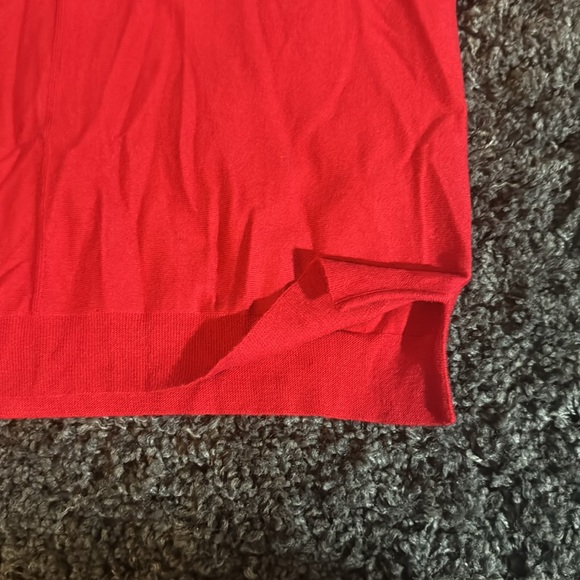 Red V-neck Sweater with Brown Buttons on Sleeves by Isela Size Large - Picture 4 of 6